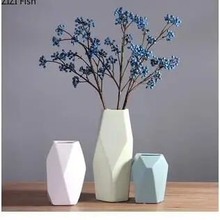 

SIMPLE GEOMETRIC CERAMIC VASE DECORATION LIVING ROOM FLOWER ARRANGEMENT DRIED FLOWER DECORATION BOUQUET HOME FURNISHINGS