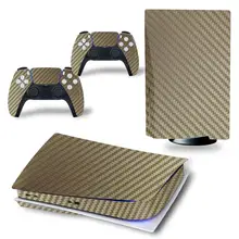 ملصق فينيل لقرص PS5 ، مادة الكربون لوحدة التحكم 2 وحدة تحكم ، ملحقات ألعاب Sony Playstation 5