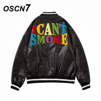 

OSCN7 Casual Baseball Jackets Men 2020 New Japanese High Streetwear Embroidery Loose Casual Women Jackets Coat 5008