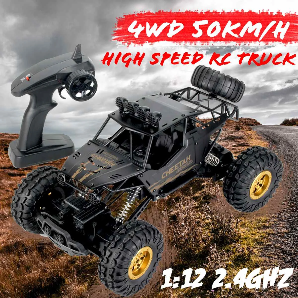 

High Speed 50KM/H Full scale 1:12 4WD RC Car Alloy 2.4G RC toy Climbing Remote-Control CAR RTR