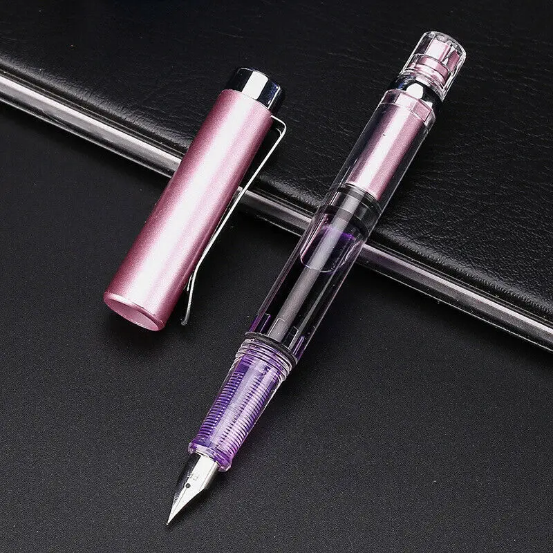 B Penbbs 494 прозрачная поршневая авторучка, прозрачный демонстратор, чернильная ручка, перьевая коробка для ручек, школьные офисные принадлежности, канцелярские принадлежности - Цвет: B