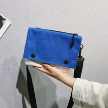 Стиль корейский стиль Harajuku простая сумка на плечо Женская универсальная INS Студенческая Холщовая Сумка с цветовым контрастом на одно плечо S