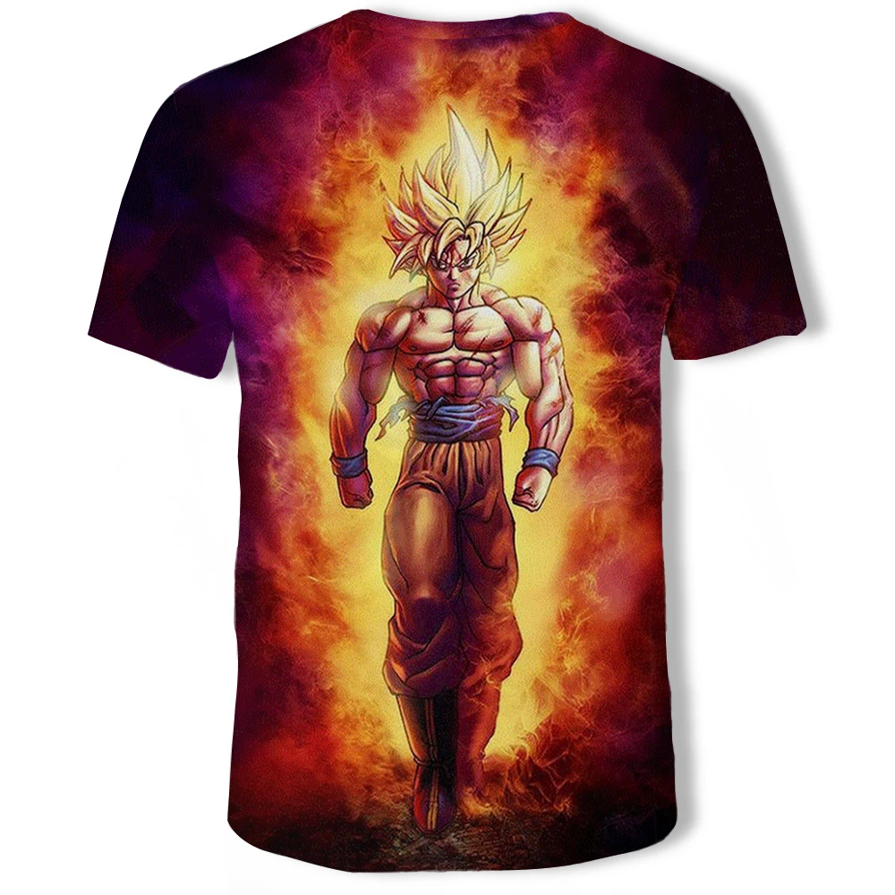 Dragon Ball Z Ultra Instinct God Son Goku Super Saiyan Мужская футболка с 3D принтом, летняя повседневная забавная футболка с круглым вырезом размера плюс