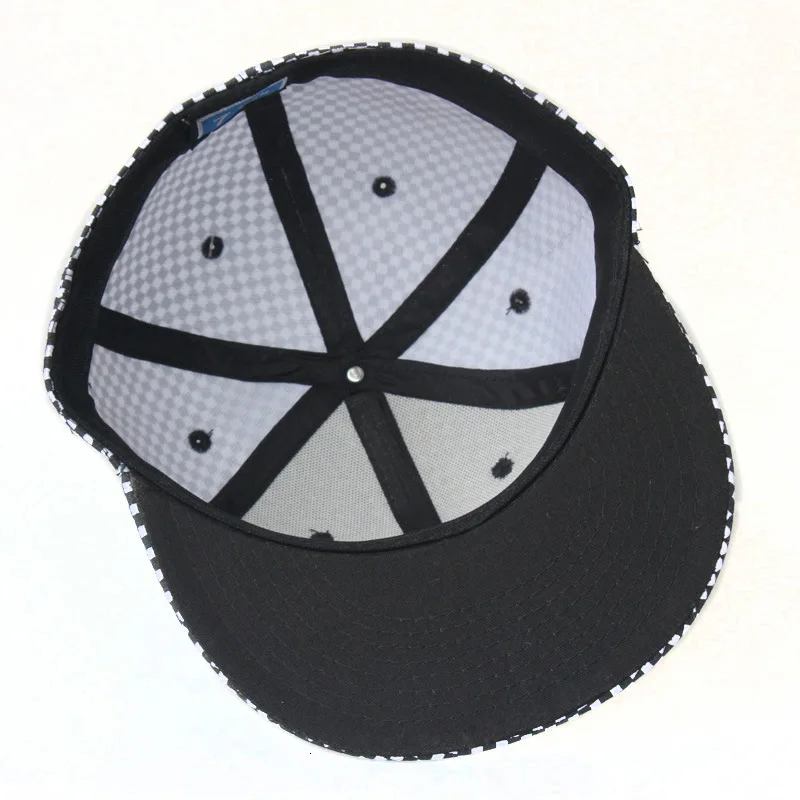Полностью закрытая Кепка Bboy для мужчин размера плюс, бейсбольная кепка s для взрослых, Клетчатая Кепка в стиле хип-хоп, Мужская бейсболка, размер от 7 до 7 1/2