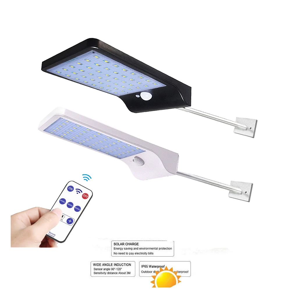 

48/36 LED Solar Power Solar Powered Light Infrared & night Sensor Wireless Outdoor IP65 lamp Street wall spot Light w metal pole