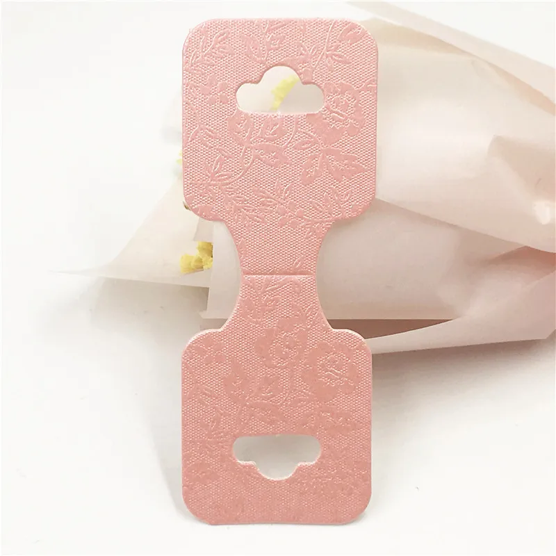 50pcs 9x3.5cm Necklace Bracelet Folding Card Jewelry Display Bracelet Flower Print Label Price Tag Cardboard DIY Gift Packaging