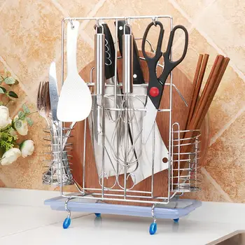 

Kitchen Utensils Rack Chopping Boards Cutting Boards Knife Organizer with Hooks Chopsticks Spoon Fork Flatware Storage