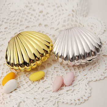 

10pcs Shell Wedding Favor Gift Box Wedding Candy Box Baby Shower Favors and Gifts Birthday Decoration Dragee Baptism Wrapping
