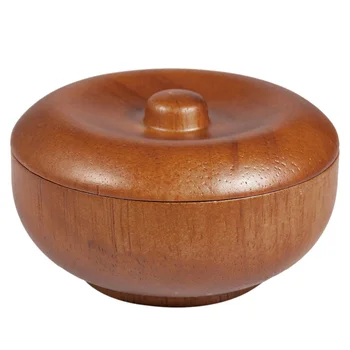 

1pc Wooden Shaving Bowl with Lid Shaving Soap Bowl Shaving Cream Bowl for Men Boy