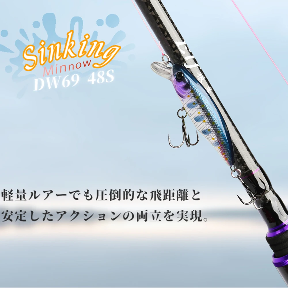 TSURINOYA 6 шт./компл. DW69 мини медленно тонущий воблер Minnow 3 г48 мм приманка для рыбной