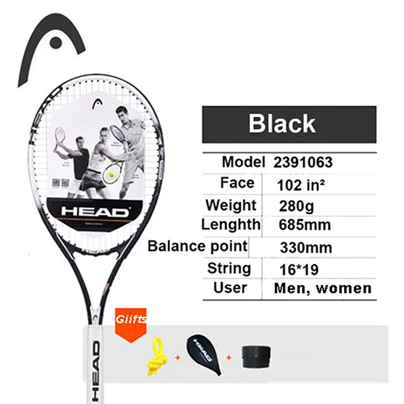Tennis Racket with Bag Overgrip Dampener