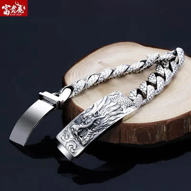 

charming Handmade personalized domineering men's silver bracelet Jewelry retro Talon Bracelet