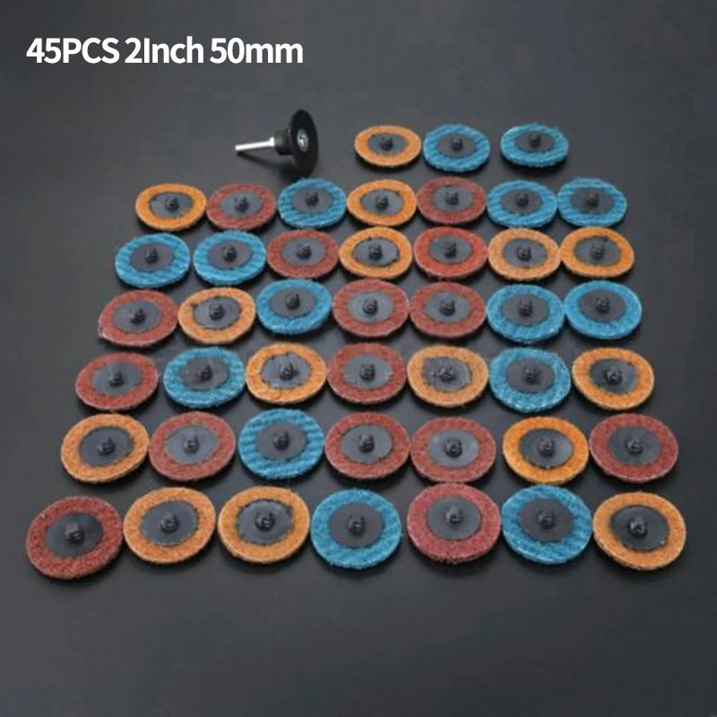 

45pcs Rotary Coarse Medium Fine Sanding Wheel Pads & Mandrel Kit For Die Grinder