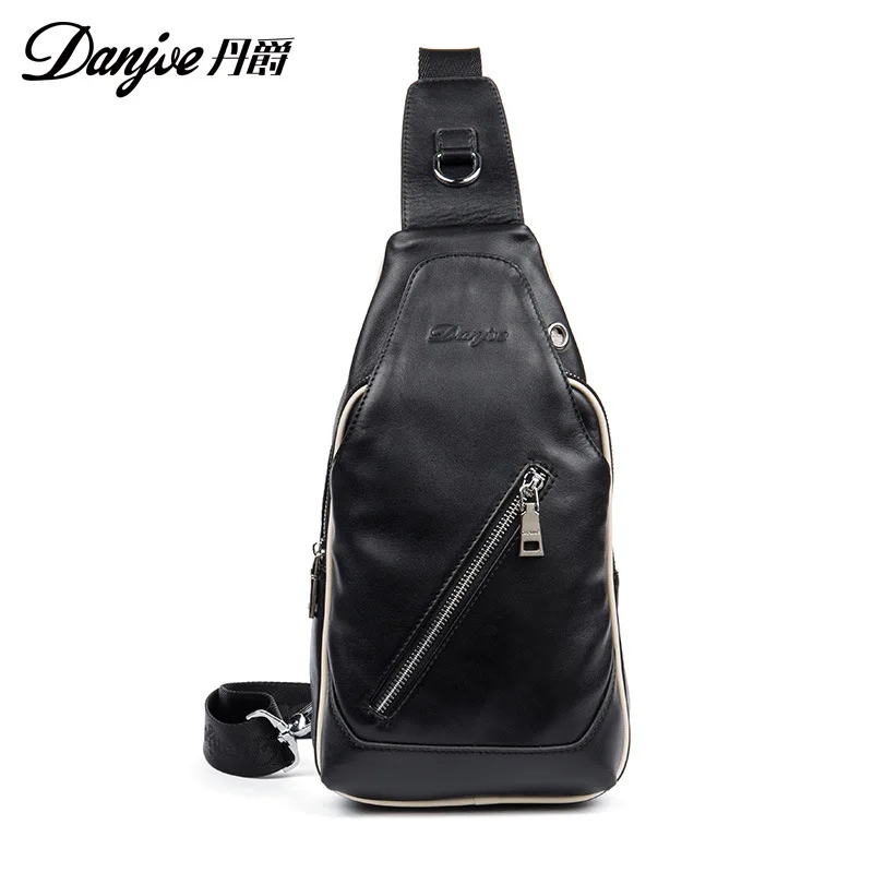

2019 New Style Fashion Men Chest Pack Full-grain Leather Chest Wallet Crossbody Bag Men's Bag Wholesale