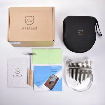 

17 Keys Transparent Acrylic Kalimba Thumb Piano Creative Finger Piano with Carrying Bag for Beginners Children Gifts