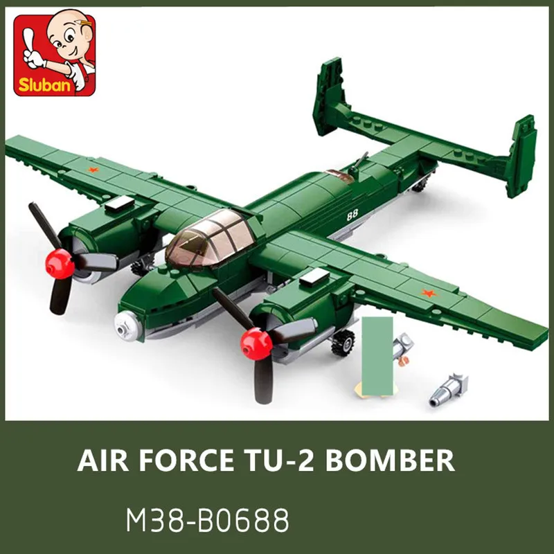 Günstig 311Pcs Military Air Force WW2 Sowjetunion TU 2 Bomber Kämpfer ARMEE Zahlen Bricks LegoINGLs Juguetes Bausteine Kinder Spielzeug