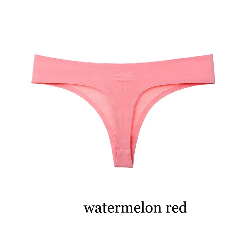 watermelon red 28 цветов, шелковое нижнее белье, трусы, сексуальные женские стринги, стринги, бесшовные трусики, женское нижнее белье, интимная низкая посадка - Цвет: watermelon red