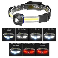 Lampe frontale à bande LED avec capteur COB intégré, alimentée par batterie Rechargeable, idéale pour la pêche, le Camping, la randonnée ou le cyclisme