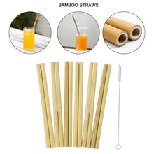 12 шт. бамбуковые соломинки, натуральные бамбуковые соломинки многократного использования с коробкой и соломенной щеткой, экологически чистые вечерние кухонные принадлежности