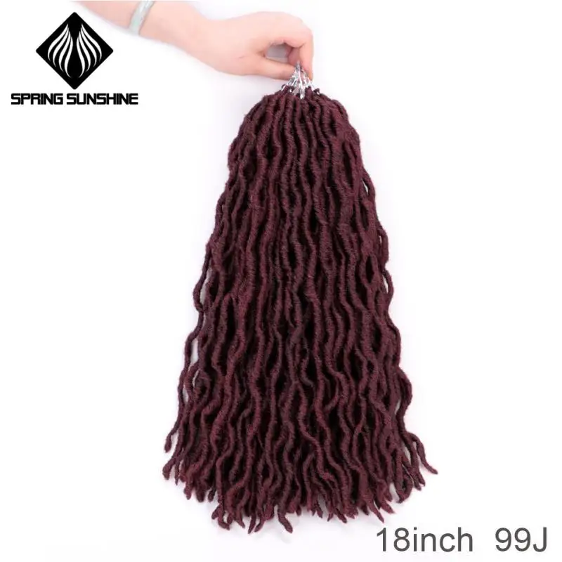 4/27HL Весна солнце 12 18 дюймов Nu Locs Ombre Faux Locs Curly плетение волос Синтетические крючком косы волос - Цвет: 4/27HL