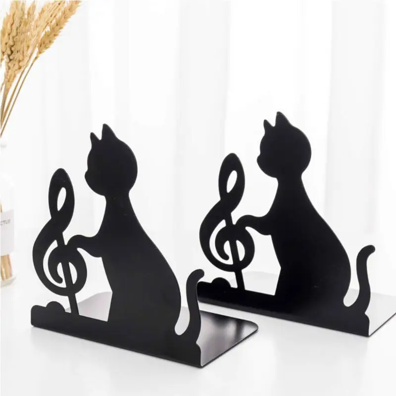 

Metal Bookshelf Bookends Book Support Stand Desk Organizer Storage Holder