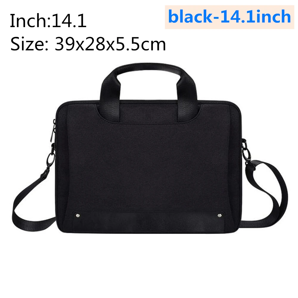 black-14.1inch Водонепроницаемая сумка для ноутбука 13,3 14,1 15 15,6 дюймов сумка на плечо для ноутбука защитный чехол - Цвет: black-14.1inch