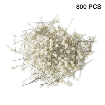 

800pcs White Colorful Pearl Pin Manual Positioning Needle Bead Head Pins For Diy Making Accessories