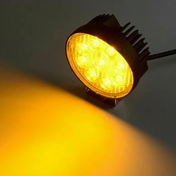 

Amber Car Light LED Work Light Bar 12V-24V 3000K Amber 2pcs 4-Inch 27W