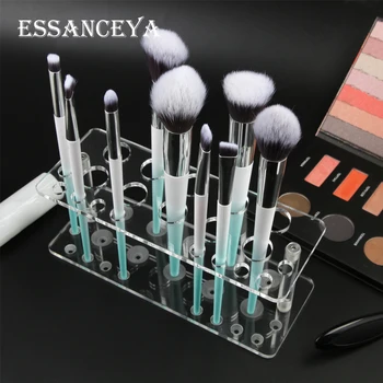 

20 Holes Acryli Cosmetic Display Stand Makeup Brushes Holder Professional Clear Make Up Drying Rack Organizer Shelf Tools