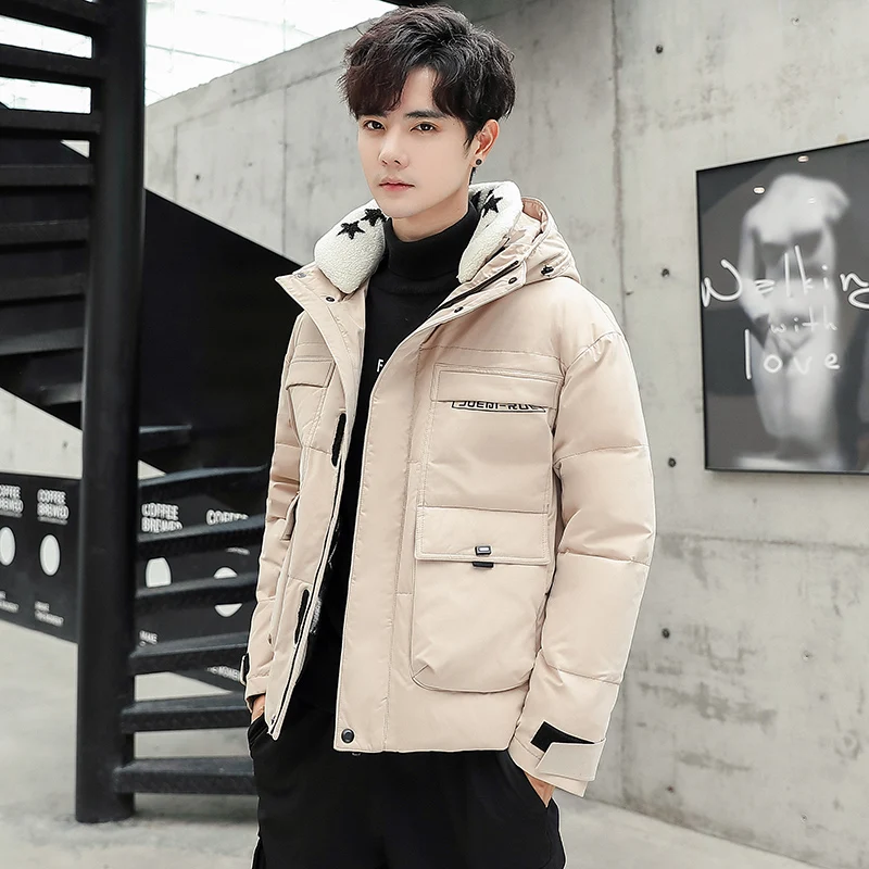 Новинка 2019 зимняя модная красивая пуховая куртка мужское короткое модное пальто