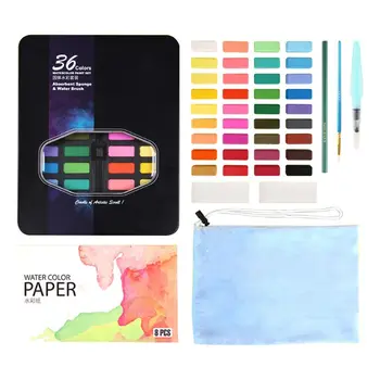 

Solid Watercolor Paint Set 36 Colors Art With Water Brush Pen Watercolor Paint A9LC