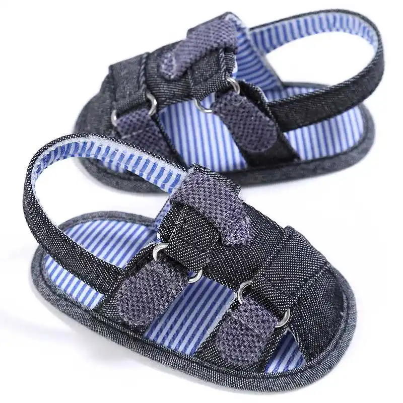 Носки для новорожденных; детские сандалии для мальчиков, которые делают первые шаги; Летняя обувь; Красивая Детская кроватка для новорожденных Bebe/Женская обувь на плоской подошве обувь для младенцев От 0 до 1 года - Цвет: Синий