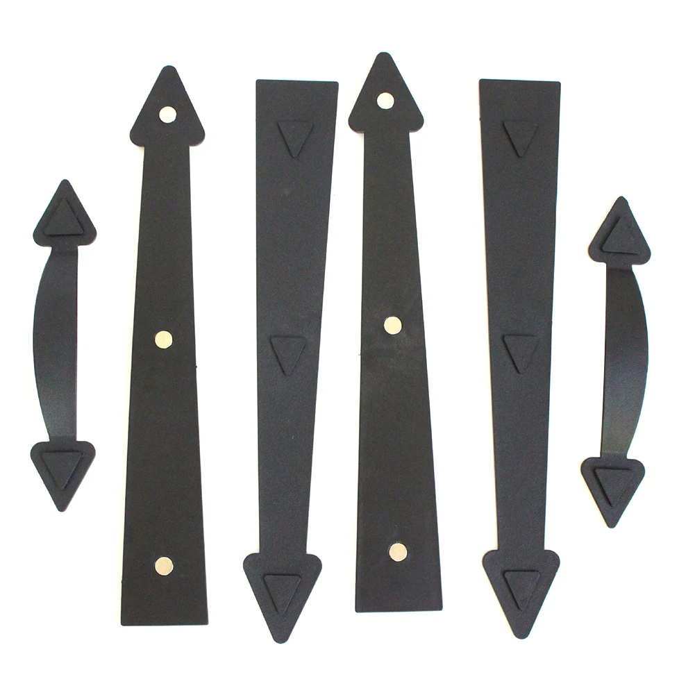 

6pcs Interior Garage Door Handle Pull Black ABS Hardware Decorative Durable Home Magnetic Wear Resistant Accents Carriage Hinge
