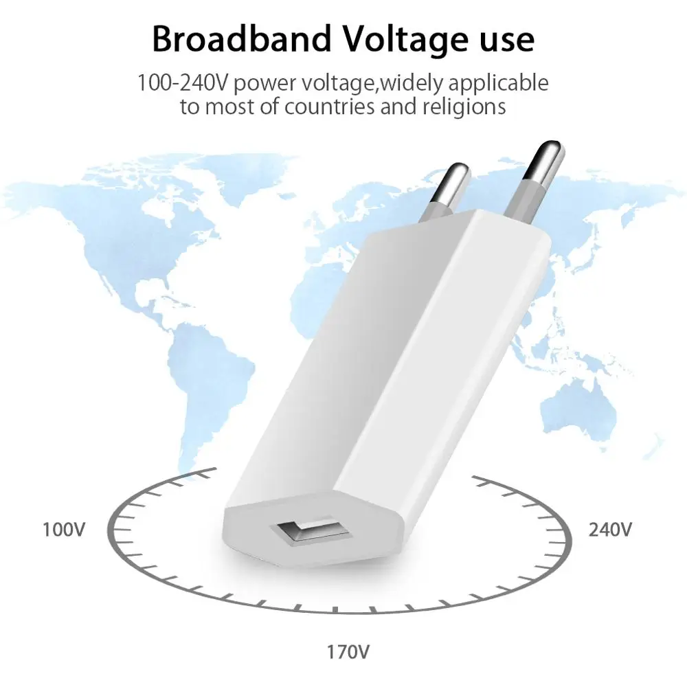 Высокое качество Красочные США Канада ЕС Мопс USB AC Путешествия настенное зарядное устройство адаптер питания для Apple iPhone 6 6S 5 5S 4 4S 3GS 4G