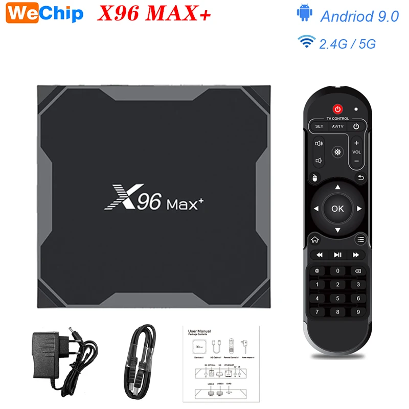 X96 MAX Plus Android 9 0 8K видео плеер 2 4G &amp 5G двухъядерный процессор Wi-Fi Amlogice S905X3 ТВ коробка