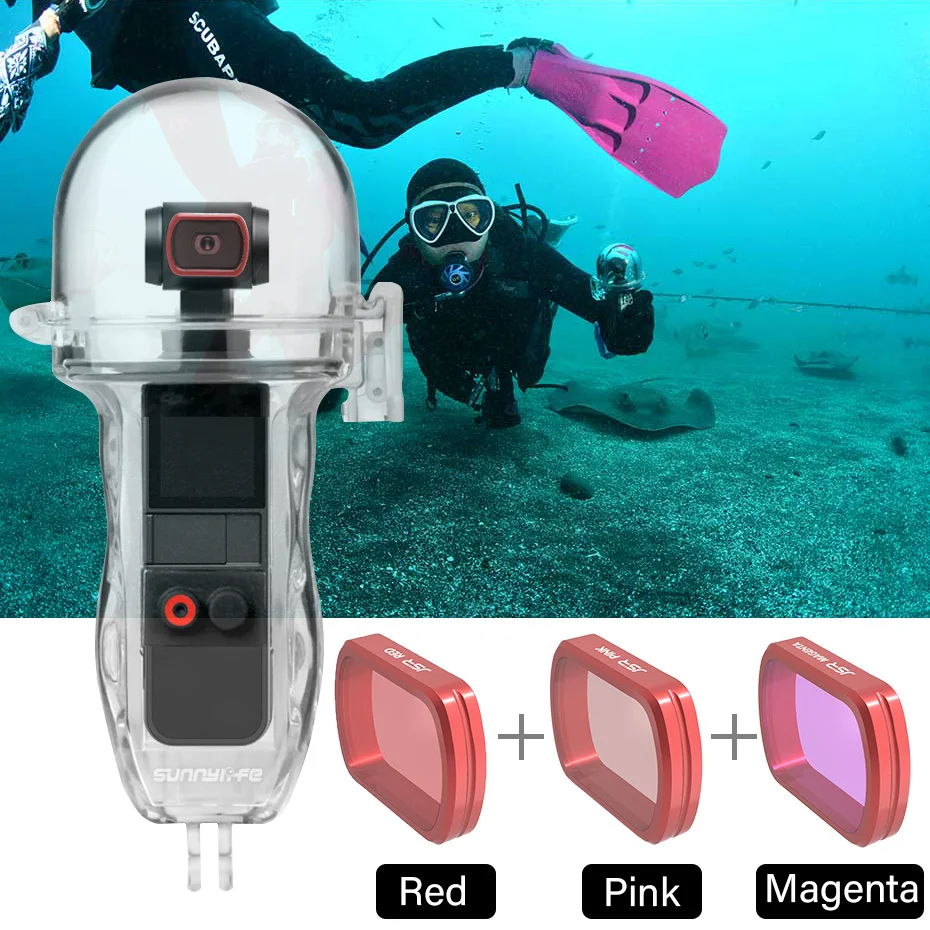Водонепроницаемый чехол для DJI Osmo Карманный защитный корпус камеры коробка+ Дайвинг красный розовый пурпурный фильтр комплект для Osmo карманные аксессуары
