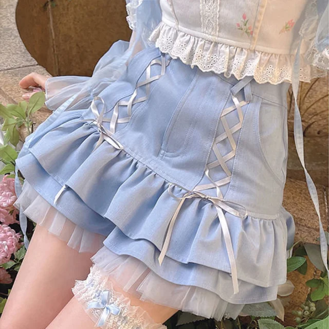 Kawaii Lolita Lace Bandage Skirt