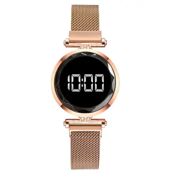 

Luxury LED Women Magnetic Bracelet Watches Rose Gold Digital Dress Watch Quartz Wristwatch Ladies Clock 2020 new for