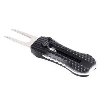 

Golf Retractable Plastic Stainless Steel Pitch Cleaner Pitchfork Putting Fork Golf Divot Repair Tool
