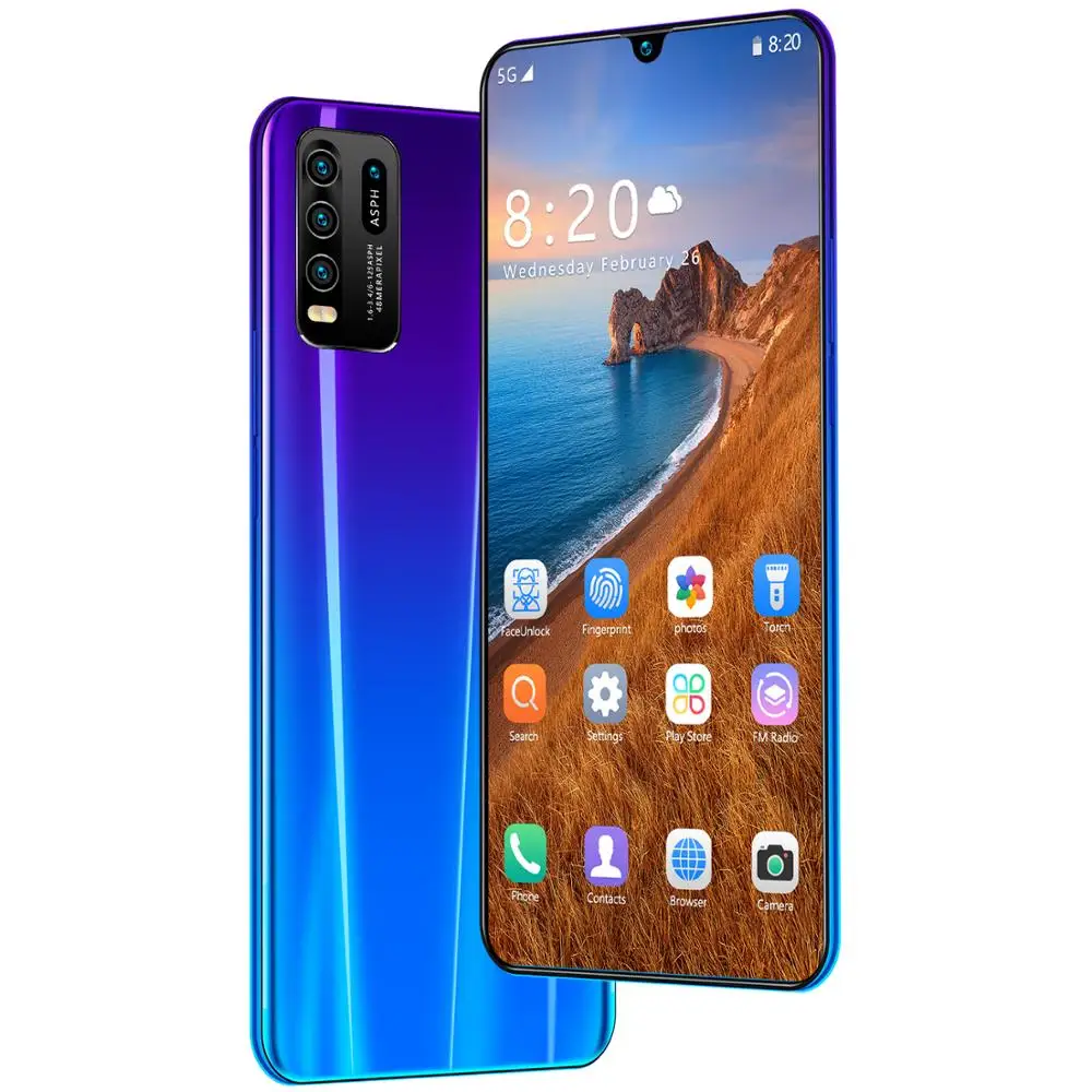 Global Version Y50 7.5-Inch Large Screen Smart Android Phone 8GB RAM 6800mah Send Mobile Phone Case 4G LTE Smartphone Free Ship