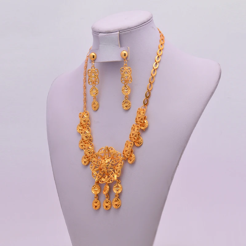 Wando Африканский Золотой комплект ювелирных изделий в дубайском стиле женское