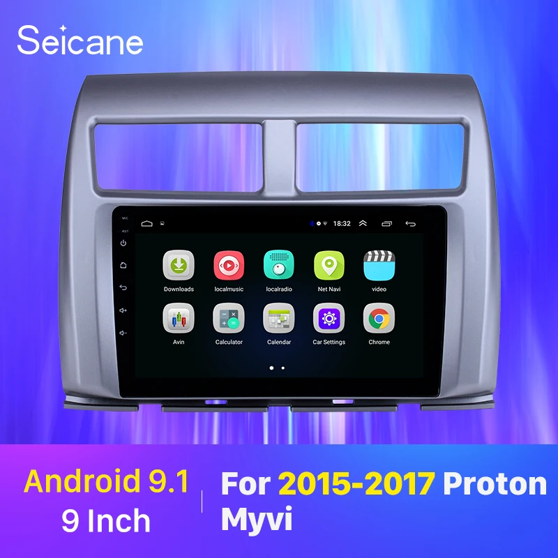 Автомобильный мультимедийный плеер Seicane 9 дюймов Android 1 Автомагнитола для Proton Myvi