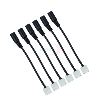 

free shipping 20pcs/lot 2pin 10mm 2pin 8mm Connector Cable To DC Female Adapter Single Color 5050 3528 RGB LED Strip light