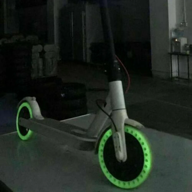 Night Luminous Fluorescent Solid Wheel Tyre Tire for Xiaomi Mijia M365 Scooter