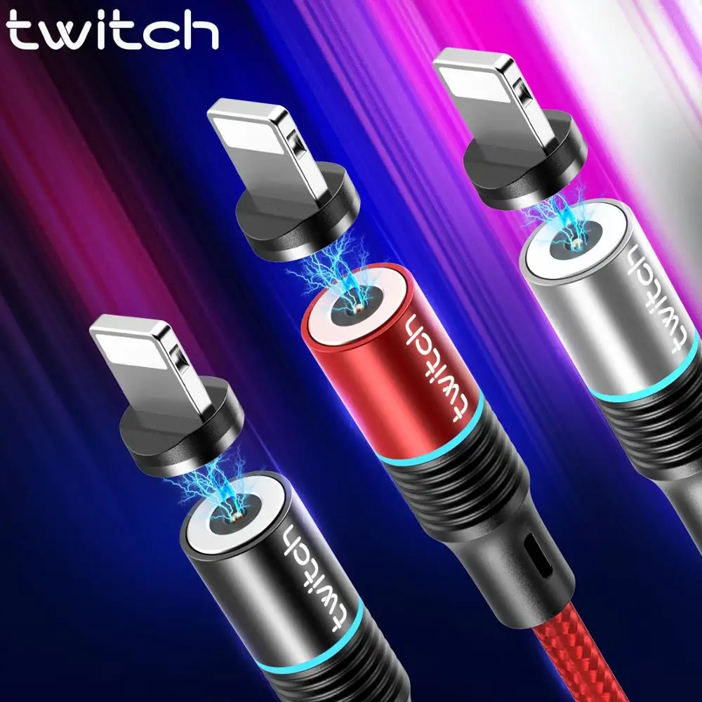 

Twitch Magnetic USB Cable For iPhone Xs Max Xr X 11 8 7 6 6s 5s iPad magnet Fast Charging Mobile Phone Cable Magnetic Charger