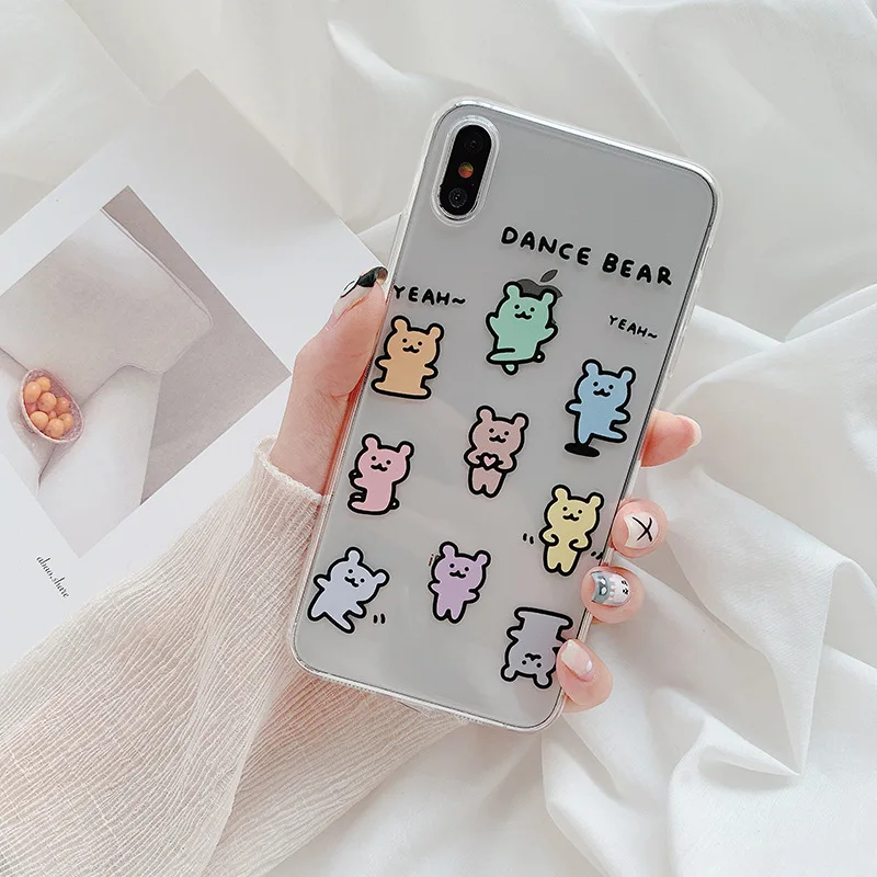 Корейский стиль, маленький прозрачный мягкий чехол для телефона для iPhone 11 Pro Max, задняя крышка из ТПУ для iPhone X, XR, XS, Max, 8, 7, 6, 6S Plus, чехол