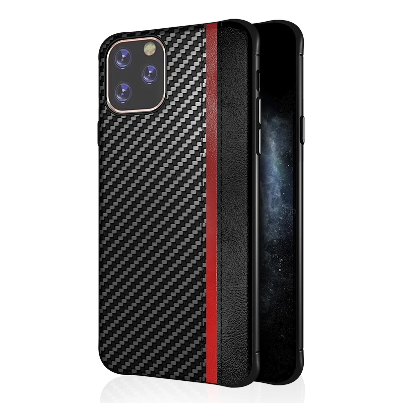 Black Для iphone 11 Pro MAX чехол для телефона роскошный Muss углеродное Сращивание анти-шок и противоударный для iphone 6 6S 7 8 plus X XR XS MAX чехол - Цвет: Black