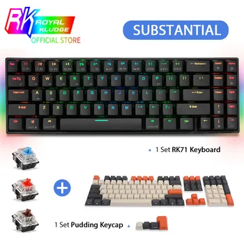 

RK71 Mechanical 70% Gaming Keyboard Wireless 71Keys TKL Bluetooth RGB Backlit Blue Brown Red Switch With PBT Carbon Keycap