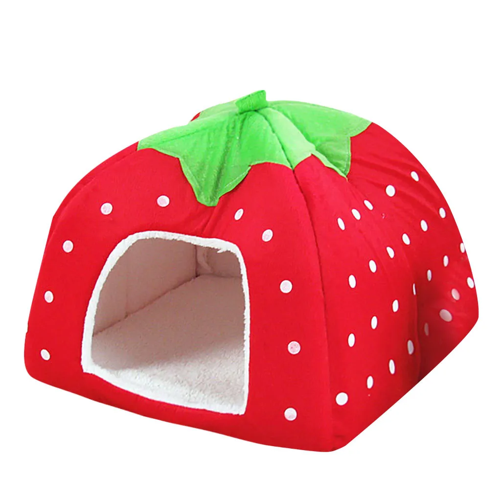 Soft Strawberry Pet Dog Cat House Comfortable Kennel Doggy Bed Foldable Fashion Cushion Basket Cute Animal Cave Pet Products * Soft Strawberry Pet Dog Cat House Comfortable Kennel Doggy Bed Foldable Fashion Cushion Basket Cute Animal Cave Pet Products *