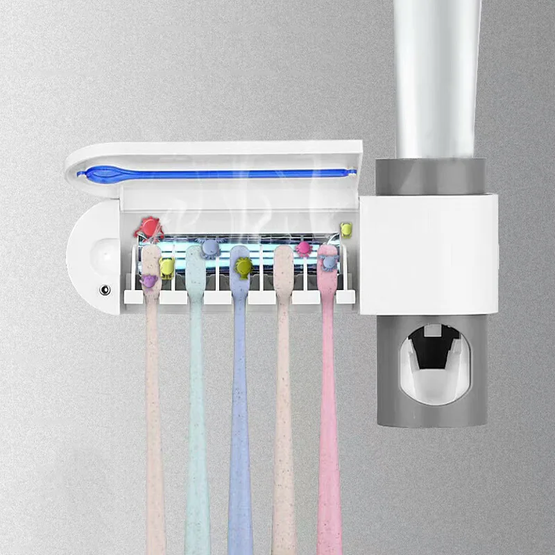 Tanie Sterylizator szczoteczki do zębów antybakteryjny UV światło ultrafioletowe automatyczny dozownik pasty do zębów szczoteczki do zębów do czyszczenia dostaw łazienka